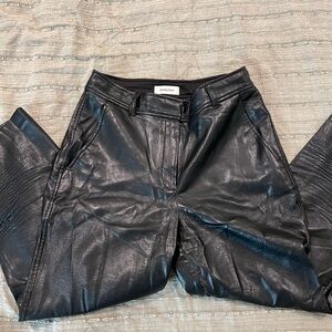 Babaton Black Faux Leather Pants
